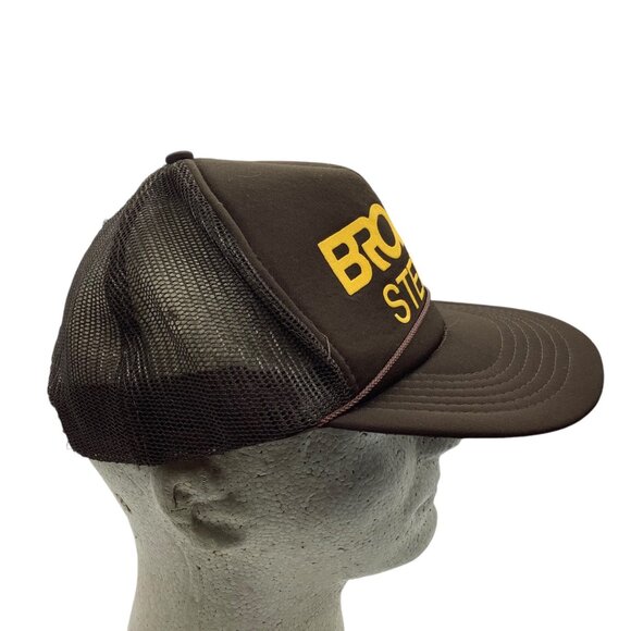 Vtg Brown Steel Company Construction Trucker Hat Mesh Snapback Adjustable Ohio - Picture 5 of 7